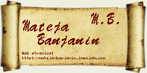 Mateja Banjanin vizit kartica